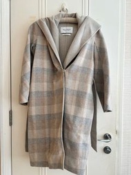 maxmara cashmere coat 米色灰色格子長外套風衣大衣羊絨