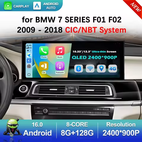 Android 16 Carplay for BMW 7 SERIES F01 F02 2009 - 2018 CIC NBT System Car Video Multimedia Player H