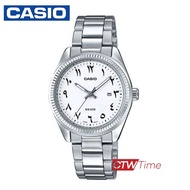 Casio Standard นาฬิกาข้อมือผู้หญิง สายสแตนเลส รุ่น LTP-1302D-7B3VDF (หน้าขาวตัวเลข Arabic)