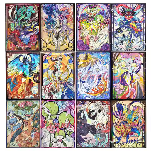 37 Models 60Pcs/set 66X91Mm New Diy Ptcg Arceus Rayquaza Card Sleeve Color Flash Ptcg Lugia Mewtwo C