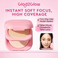 Glad2Glow Perfect Blurring Powder Foundation waterproof setting two way cake TWC Contains squalane a