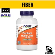 NOW Foods, Psyllium Husk Caps, 500 mg, Fiber Supplement, Digestive Health, 200 Veg Capsule, 66 Servi