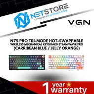 VGN N75 PRO TRI-MODE HOT-SWAPPABLE WIRELESS MECHANICAL KEYBOARD STEAM WAVE PRO (CARRIBEAN BLUE / JEL