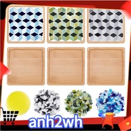 Rhombus Mosaic Tiles Coaster Kit DIY Mosaic Bamboo Coaster Kits Mosaics Coaster Making Kit,for Adult