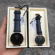 Đồng hồ nam nữ DW Daniel Wellington dây da DVV có 2 size full cặp thiết kế sang trọng thể thao- OneT