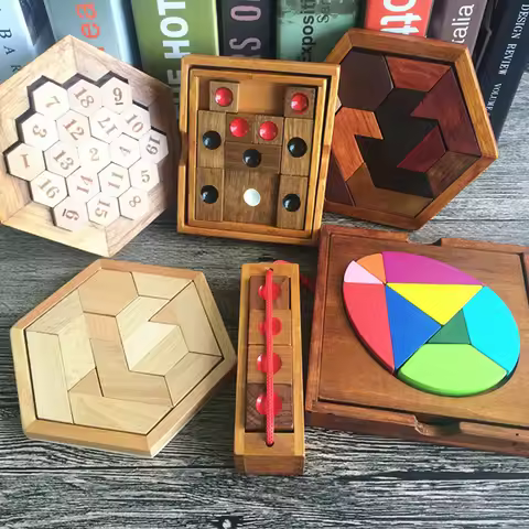 Classic IQ 3D Wooden Puzzle Adults And Children Casse Tete Brain Teasers Difficult Regalos Cumpleaño