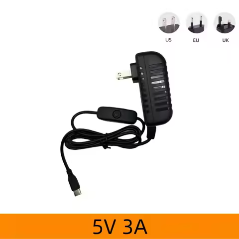 5V 3A Raspberry Pi 4 Power Supply USB Type C Port 100-240V Power Adapter for Pi 4 Orange Pi 4B OPI Z