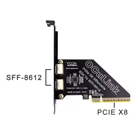 PCIe X16 To SFF 8611&8612 Adapter Card PCIe 4.0 X4 To Oculink Adapter PCle4.0 PCI-E X1 SSD To U.2 OC