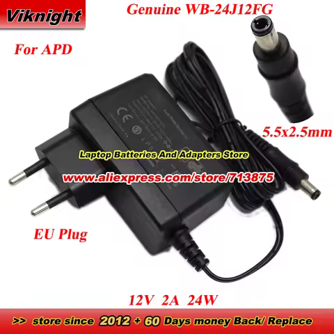Genuine for APD WB-24J12FG AC Adapter 12V 2A 24W 30-132-101819B Power Supply With 5.5x2.5mm tip Powe