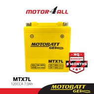 MOTOBATT Gel MTX7L Motorcycle Battery Premium Yuasa Replacement with AGM Technology Motor4all