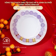 Jade Dan Tam - Vip Star Amethyst Bracelet 9-10mm 5A Mixed Charm Clear - Fire Element & Earth Element