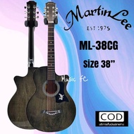 กีตาร์โปร่งเเละกีตาร์โปร่งไฟฟ้า เเบรนด์เเท้ MartinLee รุ่น ML-38CG ขนาด 38 นิ้ว รุ่นเริ่มต้นงานสีเคล