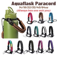 Aquaflask Accessories Paracord for Aquaflask Tumbler Limited Edition Original Aquaflask (14oz - 64oz) Dream Collection Paracord Handle for Tumbler Aqua Flask Accessories Paracord Rope Durable Aquaflask Paracord Handle Carrier Strap Cord with Safety Ring