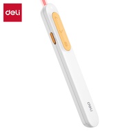 Deli เลเซอร์พอยเตอร์ ปากกาเลเซอร์ รีโมทพรีเซนไร้สาย สำหรับการนำเสนอ พร้อมเลเซอร์​แสงสีแดง อุปกรณ์สำน