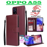 BOOK COVER hp FOR OPPO A55 LEATHER FLIP WALLET FOR OPPO A55 LEATHER CASE FOR OPPO A55 phone case