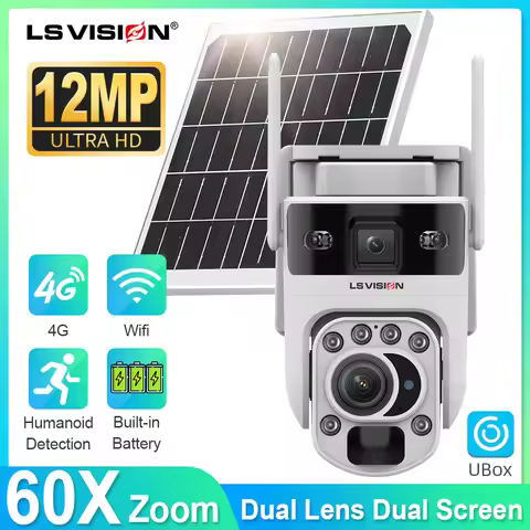 LS VISION 60X Optical Zoom Outdoor Surveillance Camera Wifi Outdoor Dual Lens & Dual Screen Cctv Ai 