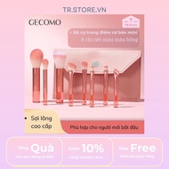 Bộ cọ mini cao cấp 8 chi tiết Gecomo màu hồng kèm túi đựng bỏ túi