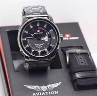 JAM TANGAN PRIA SWISS ARMY AVIATION FREE TALI  | JAM TANGAN PRIA DEWASA TERBARU | JAM TANGAN LAKI LA