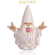 GUTHOP Garden Decor, Will Rock Your Fairy Garden Garden Gnome Statue, Fashion Resin Rocker Gnome Orn