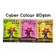 LUCKY STAR A4 PREMIUM COLOUR PAPER 80GSM ( CYBER COLOUR ) 450SHEET