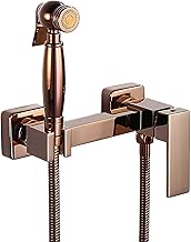 Rose Gold Hand Held Bidet Sprayer for Toilet Brass Baby Cloth Diaper Sprayer Wall Mounted Toilet Sprayer Hot and Cold Water Portable Bathroom Toilet with Shower Hose,B Set Yearn for