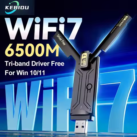 WiFi 7 USB WiFi Adapter BE6500 6500Mbps USB 3.0 802.11BE WiFi Dongle Tri-Band 2.4G/5G/6GHz Network C