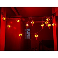 Wholesale red lights with the word blessing, 5m long, 12 red bulbs with the word blessing, decorativ
