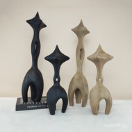 Minimalist Modern Wabi-Sabi Style Resin Geometric Black Ornament for Model Homes, Sales Offices, Hot