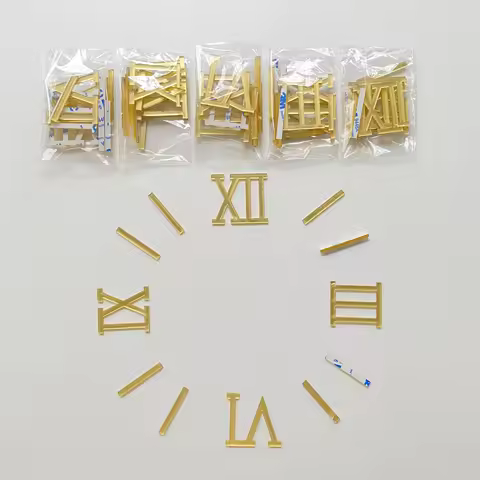 4CM Roman Numbers Back Adhesive with 3M Gold Clock Numbers For Clock Accessories