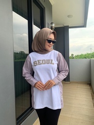 Azura Pashion Terbaru kaos Wanita Lengan Panjang Kacing