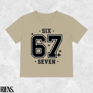 Riens | Unisex Distro Kids Oversize T-Shirt No Numbers 67 Six Seven | Ages 3-11 Years | Cotton Combe