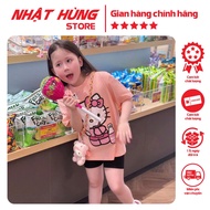 HELLO KITTY printed leggings set for babies and mothers to wear as a pair of 4c cotton elastic, Nhat