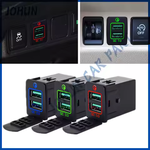 1PC Car USB Charger Quick Charge QC3.0 Phone Charging Adapter For Nissan X-Trail T32 2014 Qashqai J1