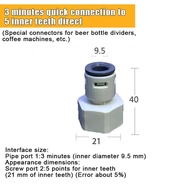 Newsmallbrains Beer Machine Dispenser Connector 9.5mm 5 Points Internal Thread To Draft Beer Machine