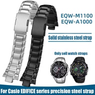 For Casio EDIFICE Series Soild Stainless Steel Watch strap EQW-M1100 EQW-A1000 Wristband Convex Men‘
