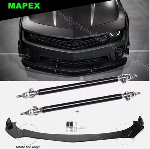 For Chevrolet Camaro SS 1LE ZL1 Front Bumper Lip Splitter Spoiler + Strut Rods A