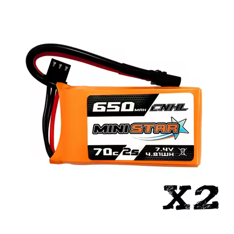 2 PCS CNHL MiniStar Lipo Battery 2S 650mAh 850mAh 7.4V 70C With XT30 For Mini Quad FPV Drone Quadcop