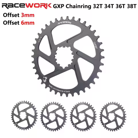 RACEWORK MTB 3/6mm Offset Chainring Narrow Wide Mountain Bike Chainwheel 32T 34T 36T 38T Crown For G