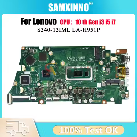 For Lenovo S340-13IML Laptop Motherboard LA-H951P with i3 i5 i7 10th Gen 8GB 16GB RAM 100% Fully Tes