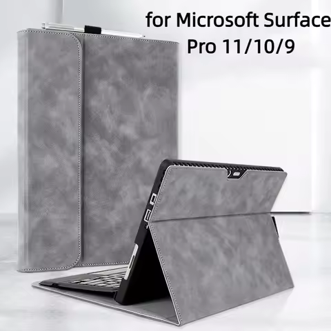 Protective Case for 13 Inch Microsoft Surface Pro 11/10/9 Slim PU Leather Tablet Cover Shockproof Sm