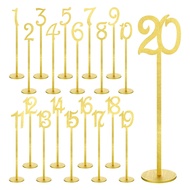 HAPPY TIME-20 Pcs Table Numbers Wedding Table Numbers Wood Table Numbers for Wedding Reception Stand