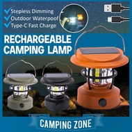 Retro Camping Light Solar Lantern Camping Portable Camping Lamp Camping Light Rechargeable Camping L