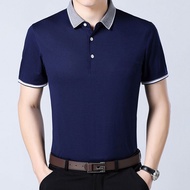 New POLO Shirt for Men Short Sleeved T-shirt with Loose Lapel and Oversized Loose Casual Middle-aged Dad Top