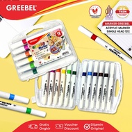 Greebel Acrylic Marker 12 Colors (Set) Original Single Head
