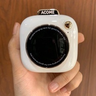 Acome AF002 Portable Mini Fan Camera Style Hanging Neck Fan Camera Model + NecklaceTALI - White