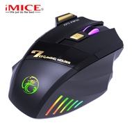 IMICE GW-X7 7 Key Double Click Free 2.4G Silent Rechargeable Dazzle Breath Light Wireless Gaming Mou