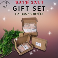 Gift set 6x120g Bath Salt for Body / Foot Soak / Scrub/ Rendam Kaki | Himalayan Pink Salt | Epsom Salt | Essential Oil