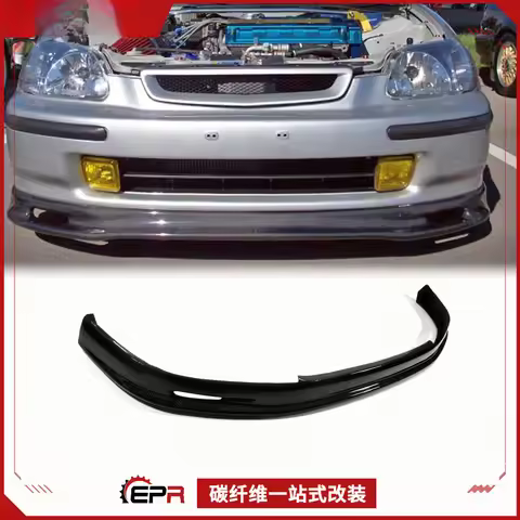For Honda Civic EK9 MUGEN Unlimited Style Carbon Fiber Front Lip Spoiler - Front Bumper Chin Modific