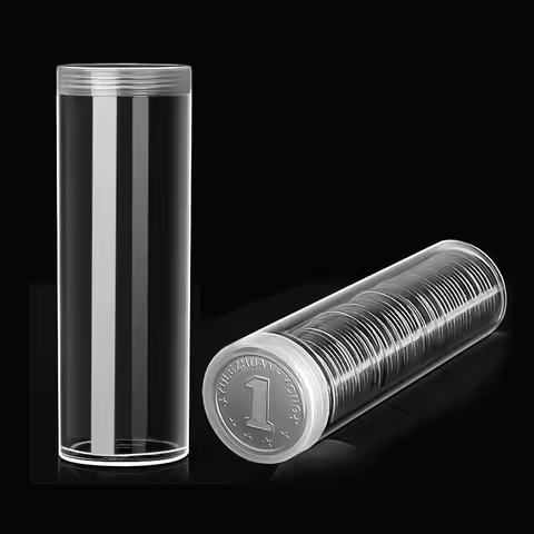 2/1Pcs Coin Storage Tube Penny Coin Capsules Tube Coin Organizer For Coin Collection Protection Tube