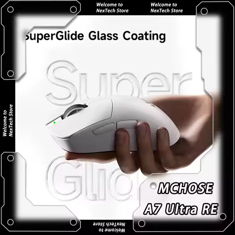 MCHOSE A7 Ultra RE 8K PAW3950 Mouse 20000fps 42000DPI 750IPS Ergonomic Gaming Mouse Super Glide Coat
